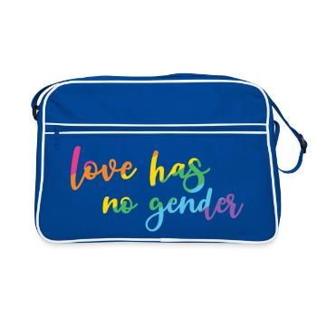 Pride Month - Liebe hat kein Geschlecht - Retro Tasche - Blau/Weiß - Vorne
