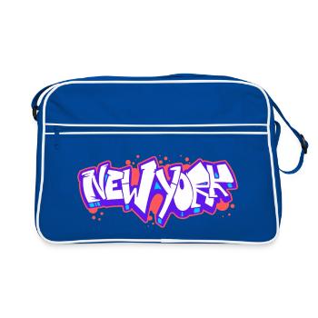 New York Horizontal Graffiti 1 - Retro Bag - blue/white - Front