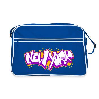 New York Horizontal Graffiti 3 - Retro Bag - blue/white - Front