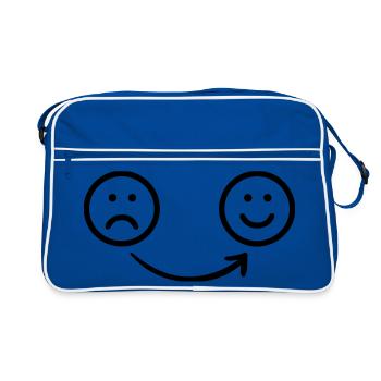 Von trauriger bis fröhlicher Transparenz - Retro Tasche - Blau/Weiß - Vorne