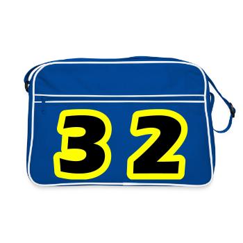 32 Number Symbol - Retro Bag - blue/white - Front