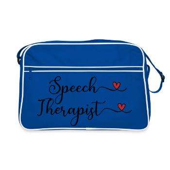 Orthophoniste avec un cœur - Sac Retro - bleu/blanc - Devant