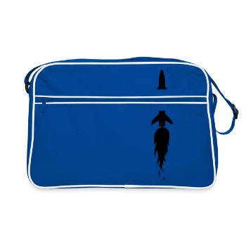 navette spatiale fusée fusée ufo lune vaisseau spatial - Sac Retro - bleu/blanc - Devant