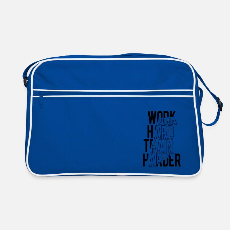 work hard train harder Sport Bstyled Freizeitmode Retro Tasche