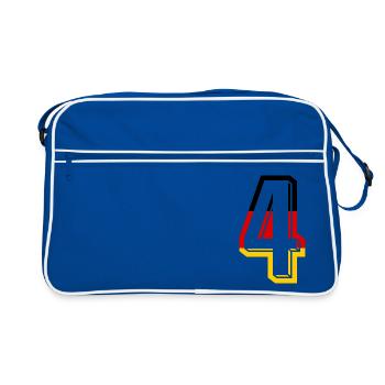 Nummer 4 Deutschland Trikot Zahl 4 Jahre - Retro Tasche - Blau/Weiß - Vorne