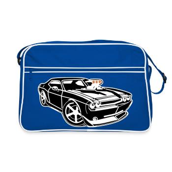 La puissance d’une muscle car à l’état pur ! - Sac Retro - bleu/blanc - Devant