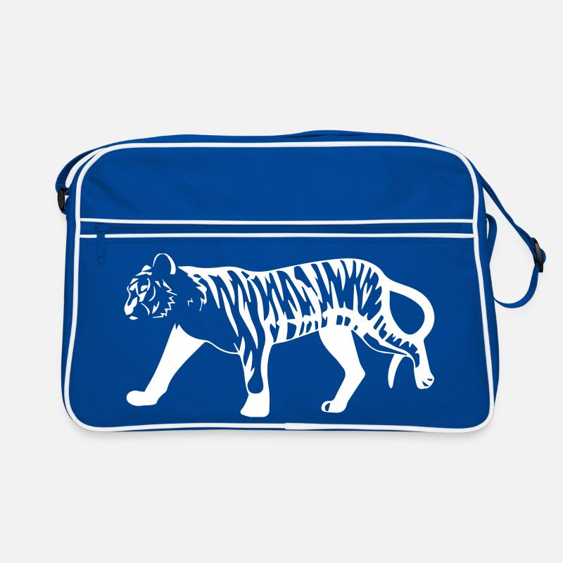 Stilisierter Tiger mit Tiermuster Retro Tasche