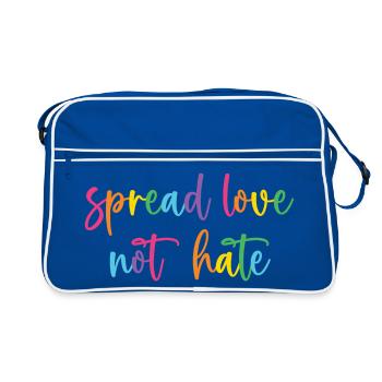 Pride Month - Spread Love Not Hate - Retro Bag - blue/white - Front