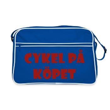 Bicycle in the Bargain – Text Design - Retro Bag - blue/white - Front