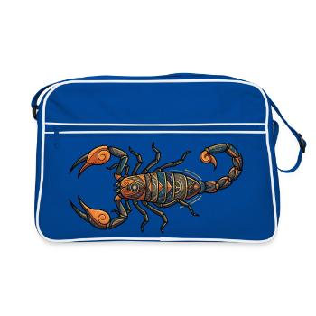 Motif géométrique tribal du scorpion - Sac Retro - bleu/blanc - Devant