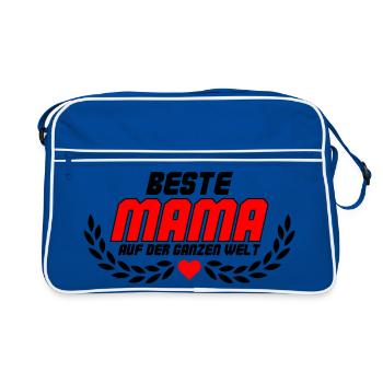 Best mom in the whole world - Retro Bag - blue/white - Front