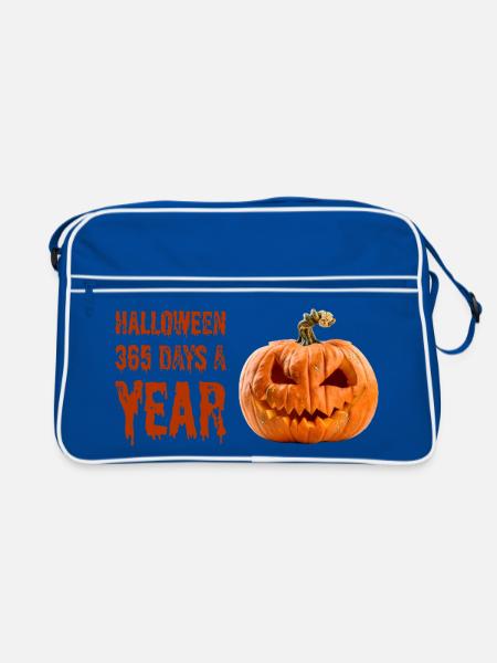 Halloween Pumpkin 365 Days a Year - Retro Tasche - Blau/Weiß