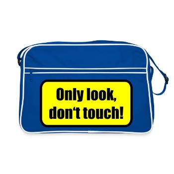 Only look dont touch | berühren | Touch - Sac Retro - bleu/blanc - Devant