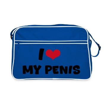 I love - Retro Bag - blue/white - Front