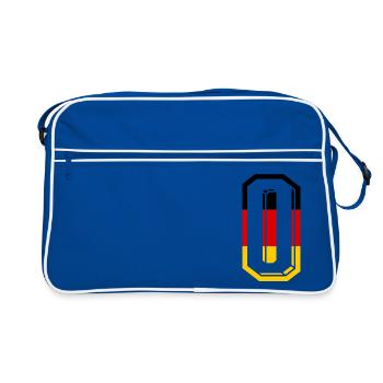 Nummer 0 Deutschland Trikot Zahl 0 Jahre - Retro Tasche - Blau/Weiß - Vorne