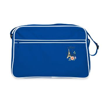 Addicted to Paris - Retro Tasche - Blau/Weiß - Vorne