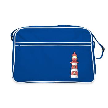 Lighthouse made in Northern Germany watercolor - Retro Bag - blue/white - Front