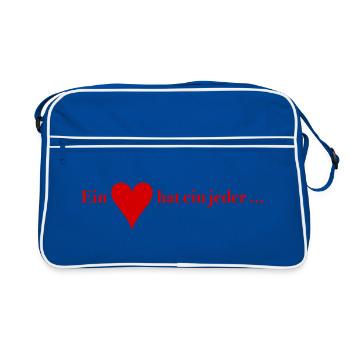 Everyone Has a Heart – Skat Humor Shirt - Retro Bag - blue/white - Front