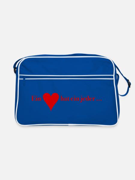 Everyone Has a Heart – Skat Humor Shirt - Retro Bag - blue/white - Front