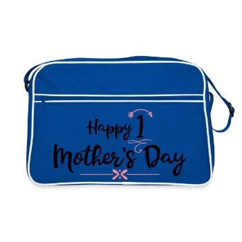 Muttertag - Retro Tasche - Blau/Weiß - Vorne