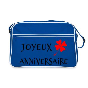 1. 1 AN. 1er ANNIVERSAIRE. ANNIVERSAIRE 1 AN - Sac Retro - bleu/blanc - Devant