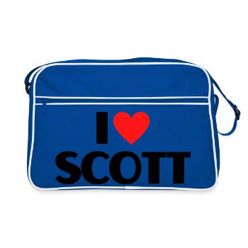 J'aime Scott Red Heart Love Fan Gift - Sac Retro - bleu/blanc - Devant