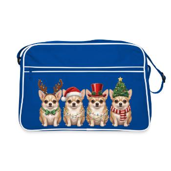 Lumières de Noël du Père Noël Chihuahua - Sac Retro - bleu/blanc - Devant