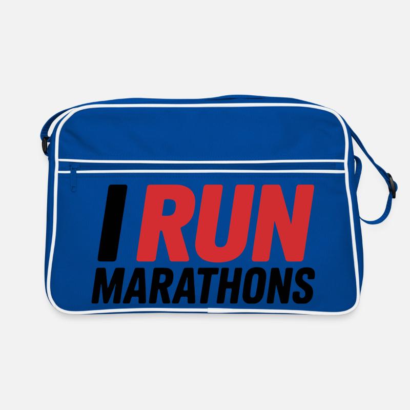I Run Marathon lettering Retro Bag