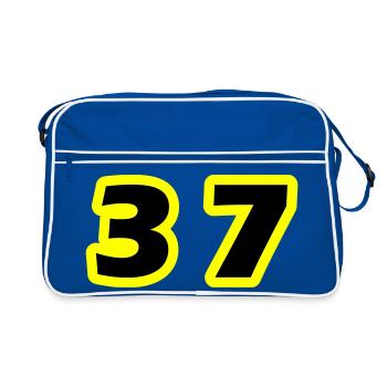 37 Number symbol - Retro Bag - blue/white - Front