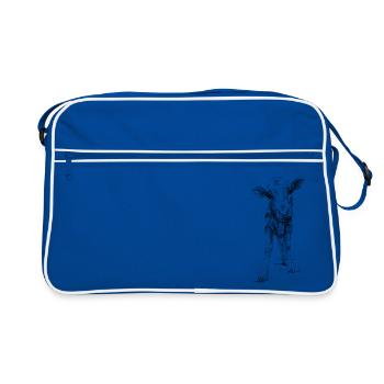 Calf - Retro Bag - blue/white - Front