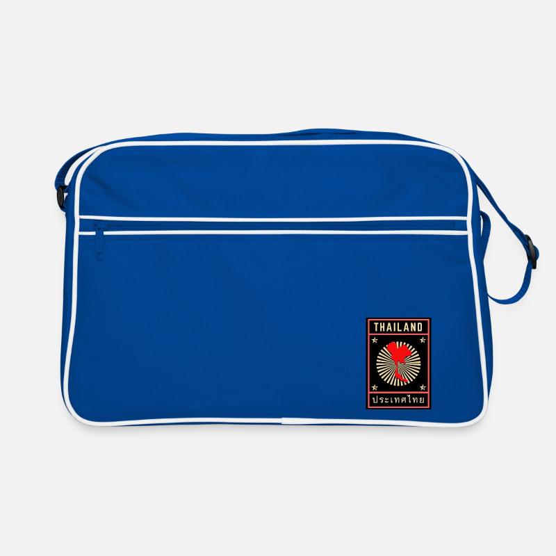 Thailand Design - Retro Tasche - Blau/Weiß
