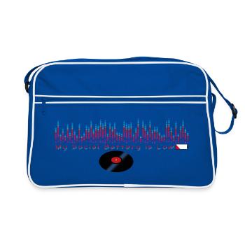 Mein Sozialakku ist leer - Retro Tasche - Blau/Weiß - Vorne