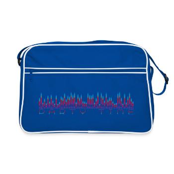 Neon Equalizer Party Time - Retro Tasche - Blau/Weiß - Vorne
