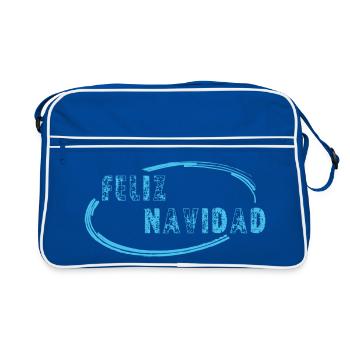 Feliz Navidad Typo with round Frame - Retro Bag - blue/white - Front