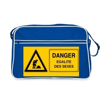 Geschlechtergleichheit - Retro Tasche - Blau/Weiß - Vorne