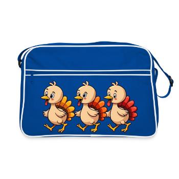 Bébé dinde de Thanksgiving - Sac Retro - bleu/blanc - Devant
