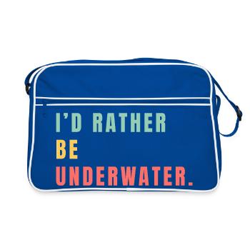 i'd rather be underwater - Retro Bag - blue/white - Front