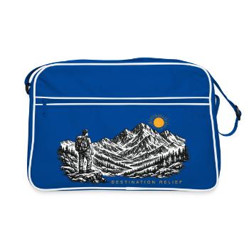 Hiker Sunrise Destination Relief - Retro Bag - blue/white - Front