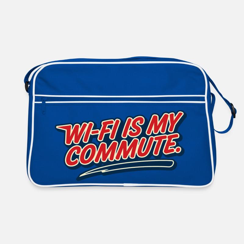 Wi-Fi Commute Home Work Humor Geek Retro Bag