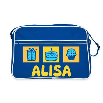 Alisa - Retro Bag - blue/white - Front