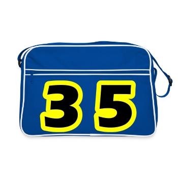 35 Number symbol - Retro Bag - blue/white - Front