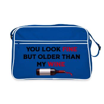 Art de la bouteille de vin fine - Sac Retro - bleu/blanc - Devant