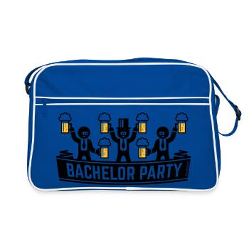 Junggesellenabschied (Junggesellenabschied / Bierkrüge / POS 2C) - Retro Tasche - Blau/Weiß - Vorne