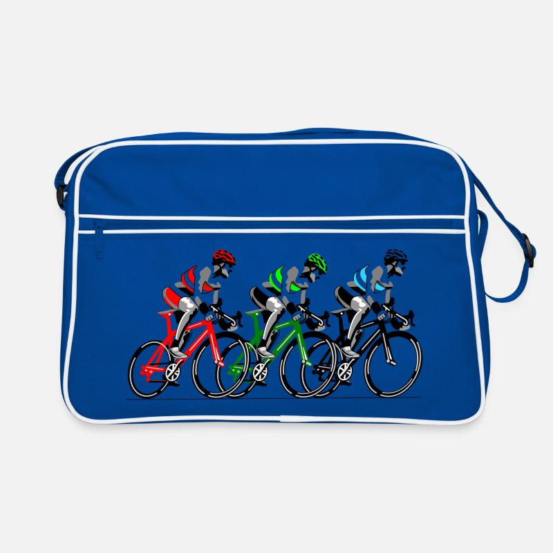 Three cyclists on the move Retro Bag