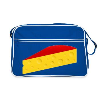 Quartier de fromage à croûte rouge - Sac Retro - bleu/blanc - Devant