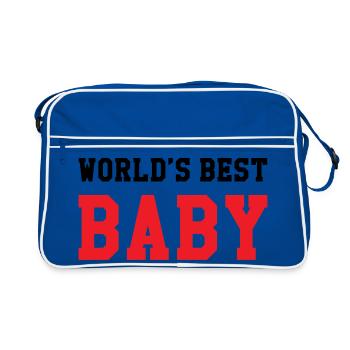 Meilleur bébé du monde - Naissance - Enfant - Sac Retro - bleu/blanc - Devant