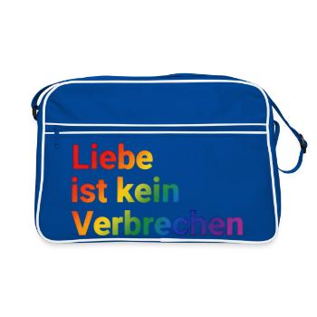 Liebe ist kein Verbrechen Regenbogen - Retro Tasche - Blau/Weiß - Vorne