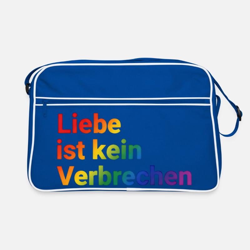 Liebe ist kein Verbrechen Regenbogen Retro Tasche