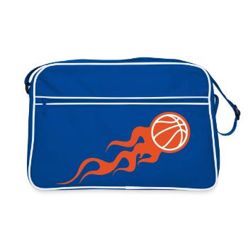Basketball / Basketball / Basktet-Ball / Sport - Retro Tasche - Blau/Weiß - Vorne