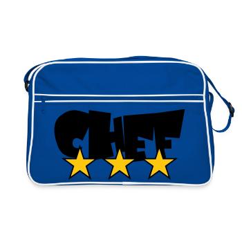 Chef Étoilé : Design 3 Étoiles Gastronomie - Sac Retro - bleu/blanc - Devant
